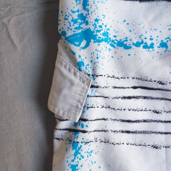 Quiksilver board short men's size 29 white blue black graphic design - Picture 7 of 13